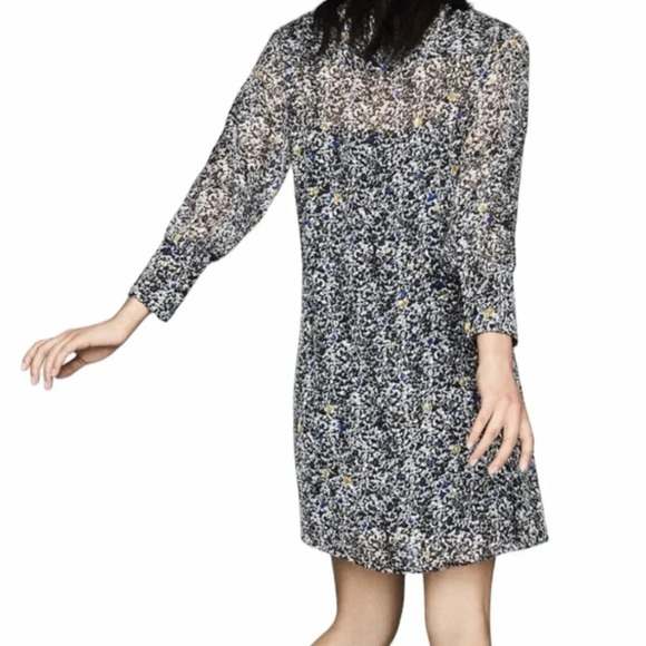 Reiss Charlotte Burnout Silk Blend Mini Dress Black Size 2 - Picture 5 of 12